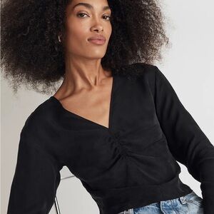 Madewell NWT Ruched V-neck Top size 2